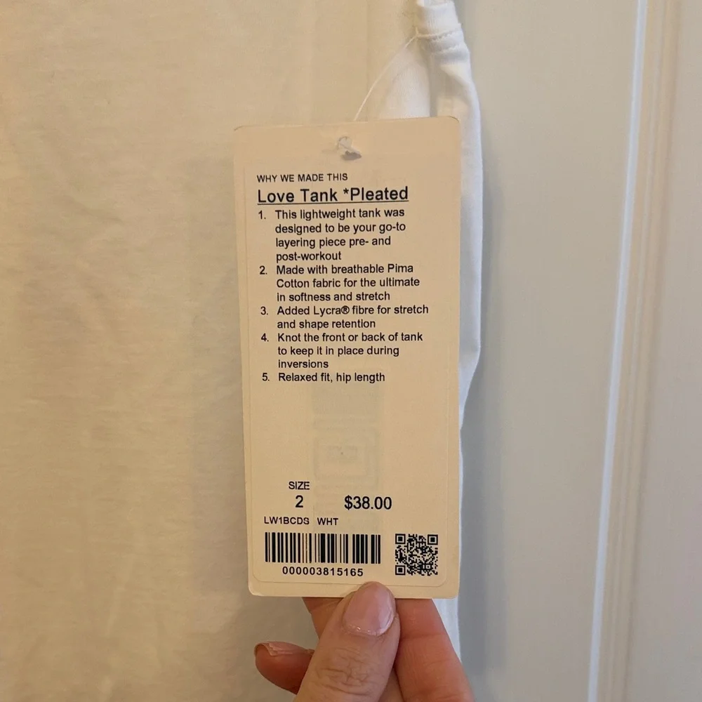 lululemon athletica White Love Tank Top *Pleated - Picture 3 of 4